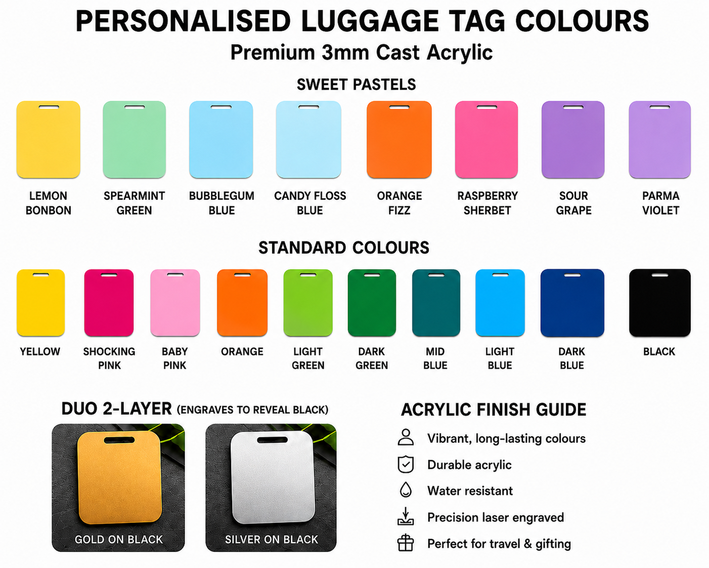 Personalised Acrylic Luggage Tag