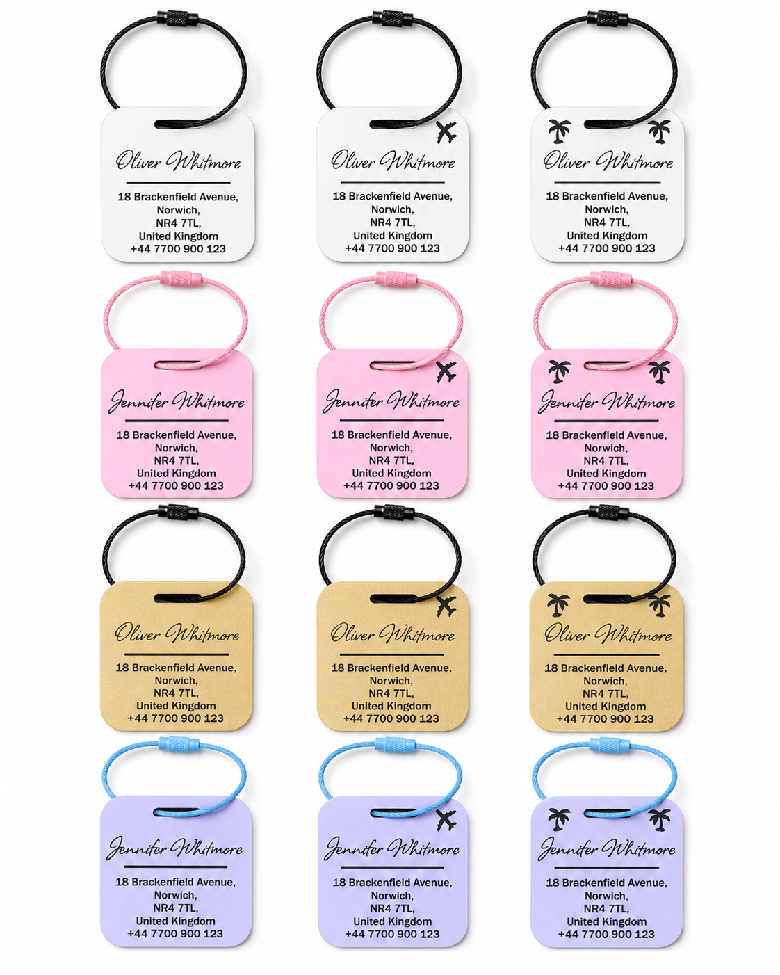 Personalised Acrylic Luggage Tag