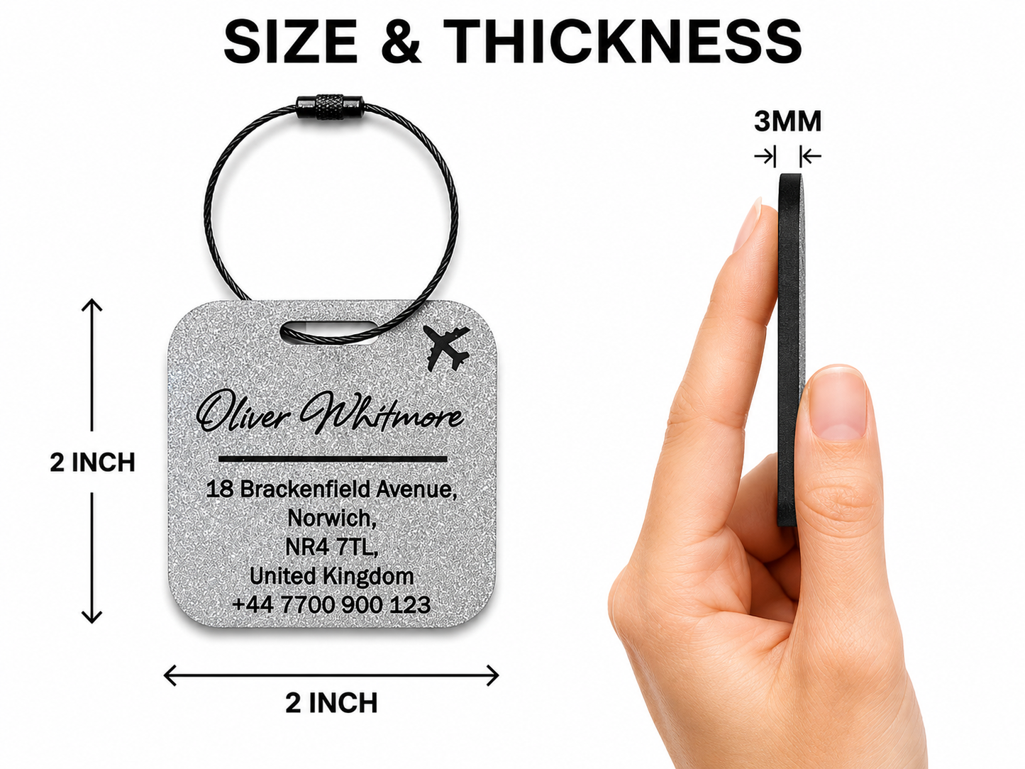 Personalised Acrylic Luggage Tag