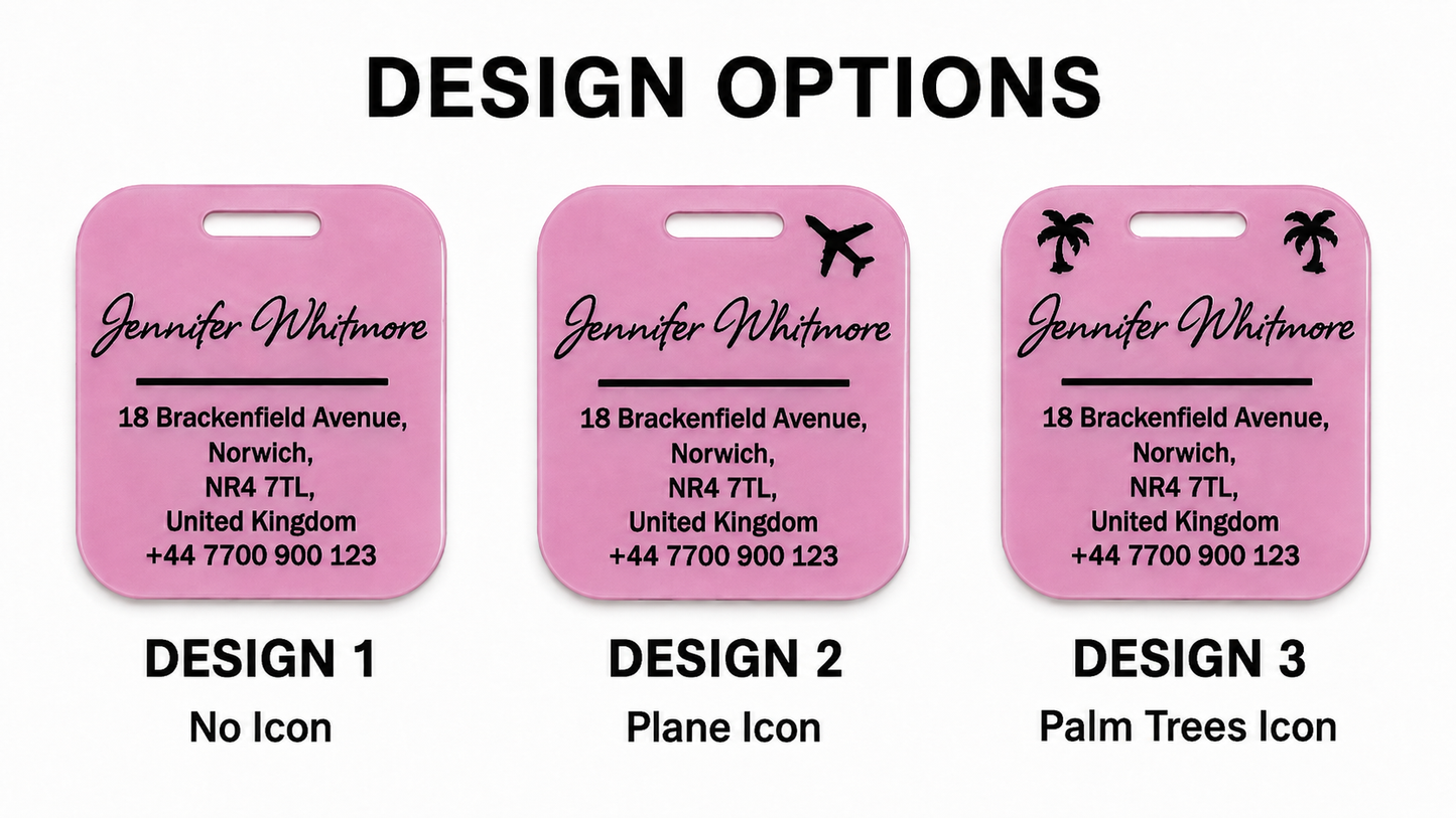 Personalised Acrylic Luggage Tag