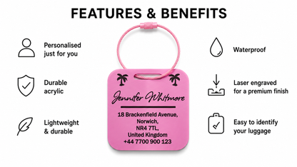 Personalised Acrylic Luggage Tag